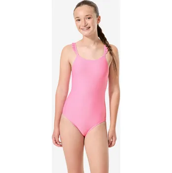 Dámské plavky DECATHLON Dívčí jednodílné plavky Lila 10 LET RŮŽOVÁ