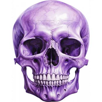 Nášivka Nažehlovačka Lebka fialová - 4,5 x 6 cm