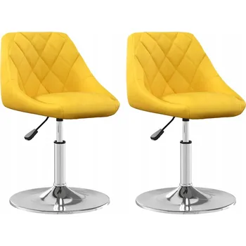 Jídelní židle Otočné jídelní židle, 2 ks, hořčicové, potažené sametem