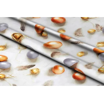 ubrus VELIKONOČNÍ BĚHOUN NA STŮL ZLATÁ VAJÍČKA 85 cm x 85 cm