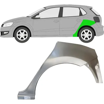 Blatník karosérie Lem zadního blatníku / Levá VW POLO 09-17