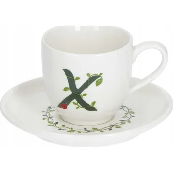LA PORCELLANA BIANCA SOLOTUA Šálek s podšálkem 90 ml, Vzor X