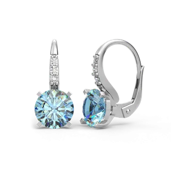 Náušnice SOLUNA Nadčasové stříbrné náušnice se světle modrými zirkony GRANDI na patent