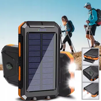 Powerbanka POWERBANK 26800 mAh SOLÁRNÍ UNIVERZÁLNÍ 2 x USB SVÍTILNA