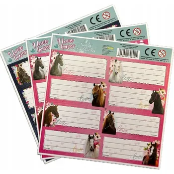 samolepka Samolepky Samolepky na sešity 3 archy Koně