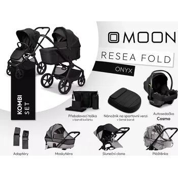 Kočárek Moon ReSea FOLD kombi set Onyx