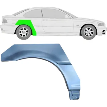 Blatník karosérie Lem zadního blatníku na BMW E46 3 1998-2005 / Pravá / COUPE