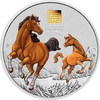 Sběratelství Stříbrná mince 1 Kg Lunar Series III Year of the Horse 2026 Kolorováno + Privy Mark