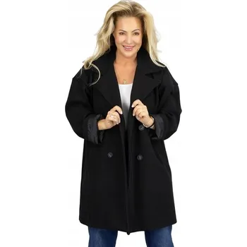 Dámský kabát Agrafka dámský kabát černý klasický bez kapuce velikost univerzální