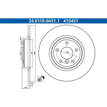 Brzdový kotouč Brzdový kotouč ATE 24.0110-0431.1