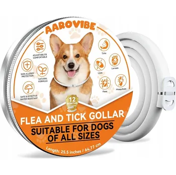 Obojek pro psa Obojek pro psa proti hmyzu, nastavitelný, voděodolný, s účinností 1 rok, 65 cm