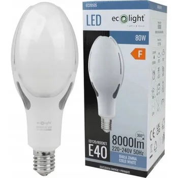 Žárovka LED žárovka Ecolight E40 80W studená bílá 6000K 8000 lm