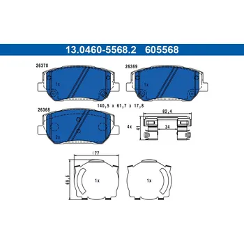 Brzdová destička Sada brzdových destiček, kotoučová brzda ATE 13.0460-5568.2