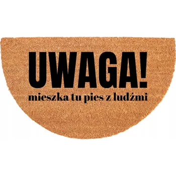 Rohožka PŮLKRUHOVÁ KOKOSOVÁ ROHOŽKA 40X70 CM - VTIPNÝ MOTIV PES A LIDÉ