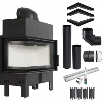 Krbová vložka Krbová vložka KRATKI FLOKI L LEVÁ 12 kW fi200 REKUPERACE EKODESIGN SADA