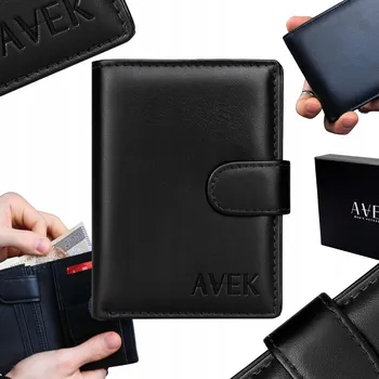 Peněženka AVEK peněženka z pravé kůže černá - unisex