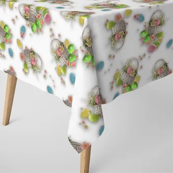 ubrus UBRUS VELIKONOČNÍ NA STŮL VAJÍČKA KOŠÍK 120 cm x 200 cm