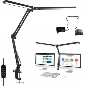 Lampička LED STOLNÍ LAMPA NA PSACÍ STŮL ŠKOLNÍ LAMPA KRESLÍŘSKÁ DO KANCELÁŘE S DRŽÁKEM