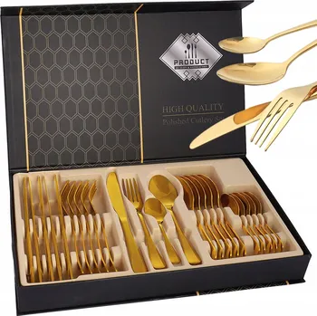 Příbor Sada příborů huikali zlatá, 24 ks