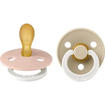 dudlíky Bibs symetrické dudlíky kaučuk 2 ks 6 m+ Colour Blush/vanilla noční