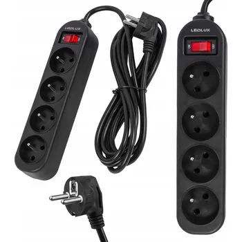 Napájecí kabel PRODLUŽOVACÍ KABEL zásuvková lišta 3m 4 zásuvky LEDLUX