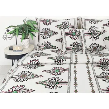 Povlečení Povlečení bavlna PREMIUM pařeniště bílé vzor 22189 220x200 lidová Zakopane