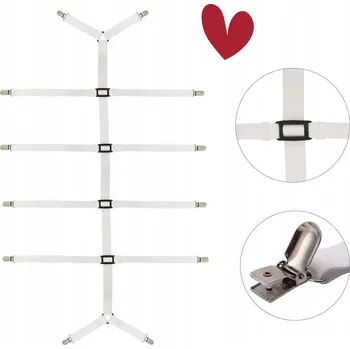 Prostěradlo BIAŁY NAPINACZ NA PROSTĚRADLO 12 KLIPŮ NASTAVITELNÝ PROTISKLUZOVÝ