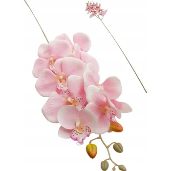 umělá květina Umělá orchidej růžová s bílou větvička dekorace kompozice 77 cm
