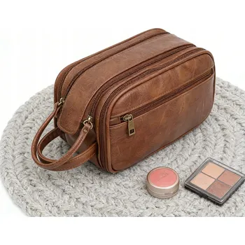 Kosmetická taška Kosmetická taška prostorná cestovní PU voděodolná velká s rukojetí dámská pánská