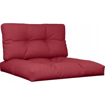 Podsedák Polštáře na sedací soupravu z palet, 2 ks, vínově červená, textilní