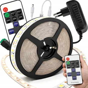 LED páska Taśma LED 5m 12V neutralna 24W + stmívač sada