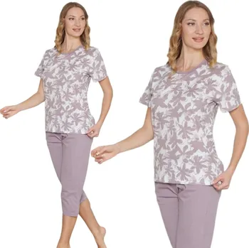 Dámské pyžamo Dámské bavlněné pyžamo 3/4 kalhoty krátký rukáv Morella velikost M