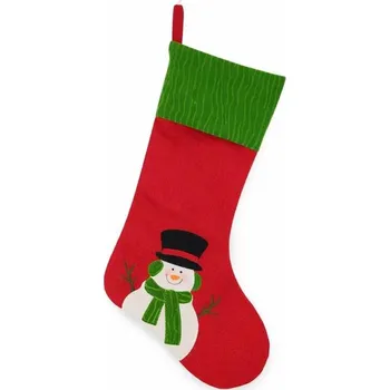 Velikonoční dekorace DECOLED Vánoční dekorace punčocha se sněhulákem, 50 cm, látkové, interiér