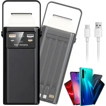 Powerbanka POWERBANKA 60000MAH 45W RYCHLÉ NABÍJENÍ LED SVÍTILNA 4 PORTY ČERNÁ