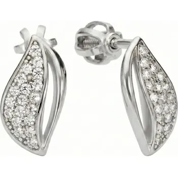 Náušnice Soliter Slušivé náušnice z bílého zlata se zirkony 239 001 01264 07 + 2 měsíce na vrácení zboží