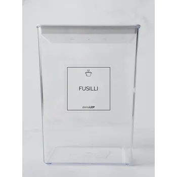 Speciální papír FUSILLI – průhledná samolepka na dózu, základní písmo, 5 x 5 cm | DomaLEP