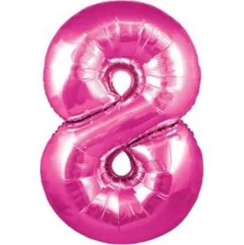 Balónek Qualatex - Balón 86 cm Číslice 8, růžový