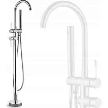 Vodovodní baterie Volně Stojící Vanová Baterie Stříbrná Chromová Tubia Pro Podlahové Vany Mosazná