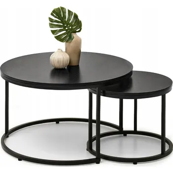 Konferenční stolek Konferenční stolek Mebel-Partner kulatý 80 x 80 x 48,5 cm černý