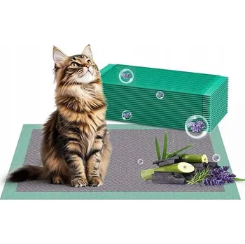Podložky na moč do kočičí toalety pro kočky 43x29 cm, savý zápach levandule, 20 ks