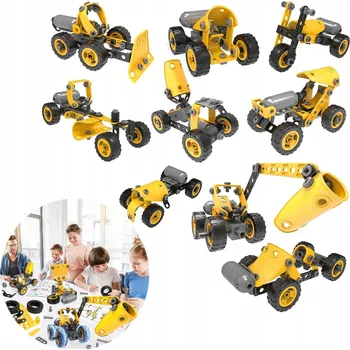 ostatní stavebnice STAVEBNICE STEM VOZIDLA 112 KS S MONTÁŽNÍM NÁVODEM ŽLUTÉ