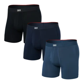 Set pánských boxerek Saxx Vibe Xtra Boxer Brief Fly 3Pk Dark Denim/Navy/Black Xl