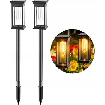 Venkovní osvětlení 2x Solární zahradní lampa venkovní do zahrady lucerna sloupek na příjezdovou cestu