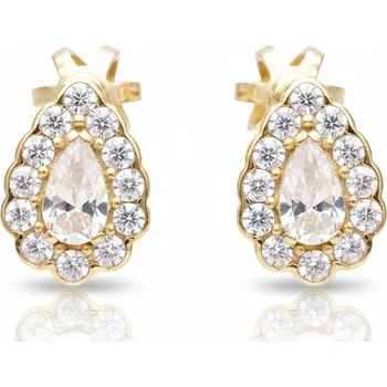 Náušnice Soliter Náušnice ze žlutého zlata Kapka se zirkony 239 001 01322 00 + 2 měsíce na vrácení zboží