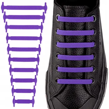 Tkaničky do bot Gumové tkaničky do bot bez zavazování ploché SULPO fialové