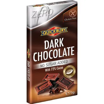 Čokoláda Quickbury Hořká čokoláda bez cukru a lepku 75g