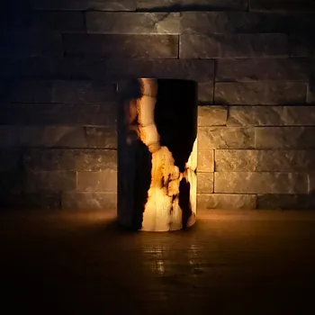 Svícen Svícen z přírodního kamene - Údolí stínů s vadou na kráse, konkrétní kus z fotek, jedinečný originál