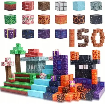 ostatní stavebnice 150 MAGNETICKÝCH KOSTEK STEM MONTESSORI BAREVNÁ KREATIVNÍ HRA