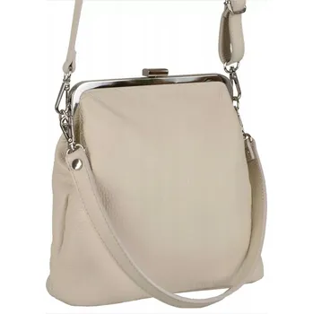 Kabelka Kabelka přes rameno z pravé kůže béžová