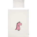 3-dílné ložní povlečení Belisima Dino 3D 100/135 smetanovo-růžové